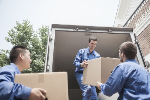 Organized boxes and furniture stored securely in Lambeth