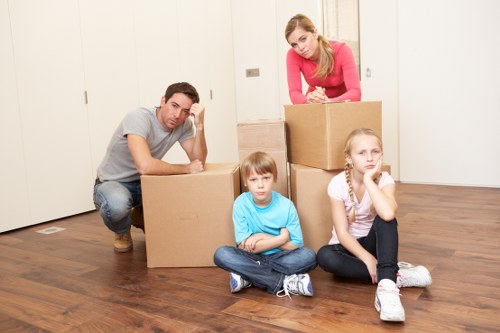 Packed moving boxes for a Lambeth home relocation